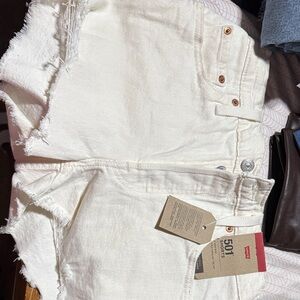 Levi's Women's Cream Jean Shorts